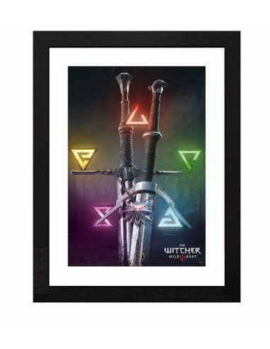 GBEYE THE WITCHER - Framed print "Signs - Swords" (30x40)