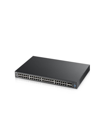 Суич ZYXEL XGS2210-52, 48 портов Gigabit, управляем L3, 4xSFP за монтаж в шкаф