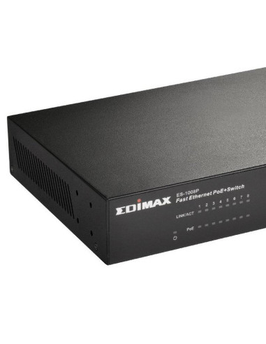 Суич EDIMAX ES-1008P, 8 PoE порта, 10/100Mbps