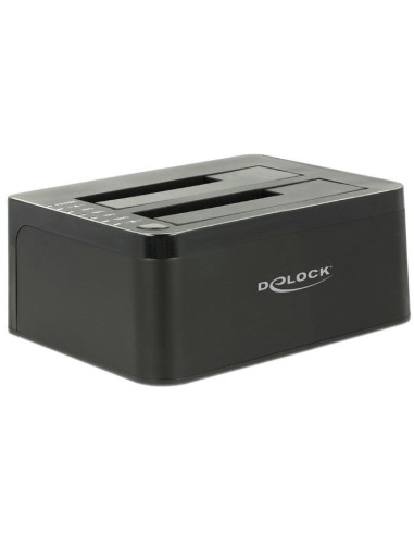 Външна докинг станция Delock 62661, за 2.5"/3.5" HDD/SSD, USB 3.0, Функция за клониране, Черен