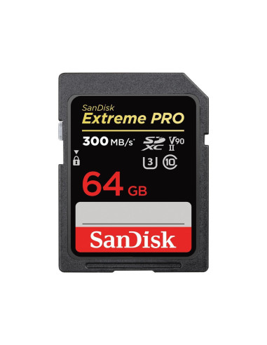 Карта памет SANDISK Extreme PRO SDXC, 64GB, UHS-II, До 300 MB/s