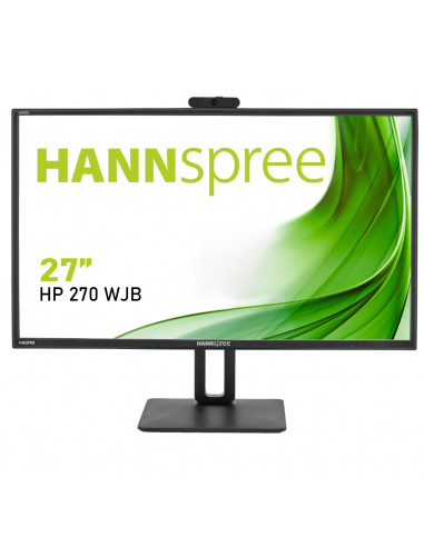 Монитор HANNSPREE HP248WJB, 27 inch, Wide, Full HD, Камера 5 mpix, D-Sub, HDMI, DP, Черен