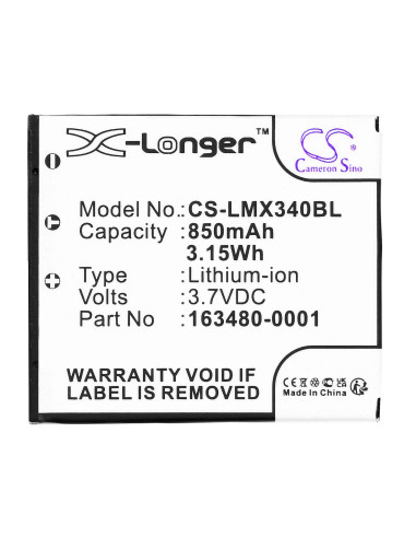 Батерия за баркод скенер Honeywell Voyager 1602G 8650 8670, LXE LX34L1-G LiIon 3.7V 850mAh Cameron Sino