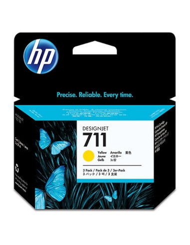 HP 711 3-pack 29-ml Yellow Ink Cartridges