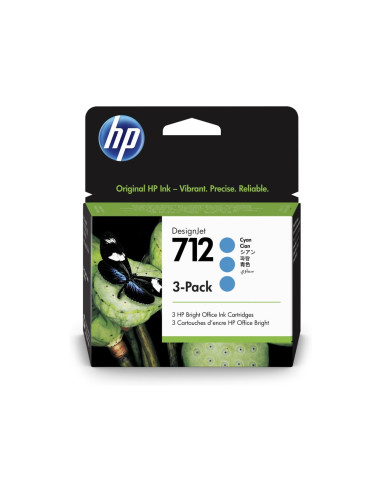 HP 712 Cyan Ink Cartridge 3-Pack