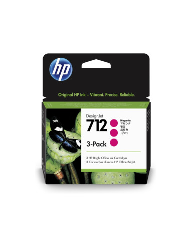 HP 712 Magenta Ink Cartridge 3-Pack