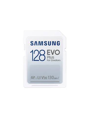 Samsung 128GB SD Card EVO Plus, Class10, Transfer Speed up to 130MB/s