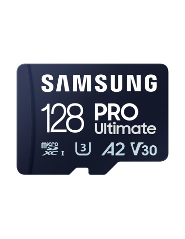 Samsung 128GB micro SD Card PRO Ultimate with USB Reader , UHS-I, Read 200MB/s - Write 130MB/s, U3, V30, A2