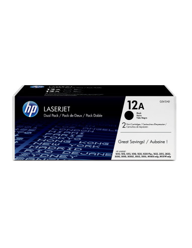 HP 12A Black Dual Pack LaserJet Toner Cartridges