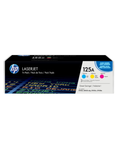 HP 125A CYM Tri-Pack LaserJet Toner Cartridge