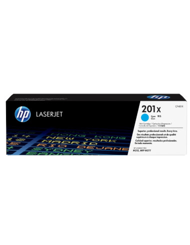 HP 201X High Capacity Cyan Original LaserJet Toner Cartridge (CF401X)