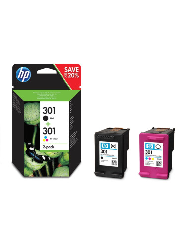 HP 301 2-pack Black/Tri-color Original Ink Cartridges