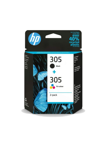 HP 305 2-Pack Tri-color/Black Original Ink Cartridge