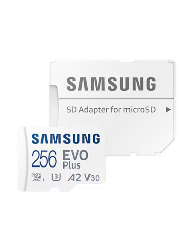 Samsung 256GB micro SD Card EVO Plus with Adapter, UHS-I interface, Read Speed up to 160MB/s