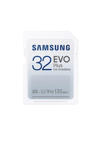 Samsung 32GB SD Card EVO Plus, Class10, Transfer Speed up to 130MB/s