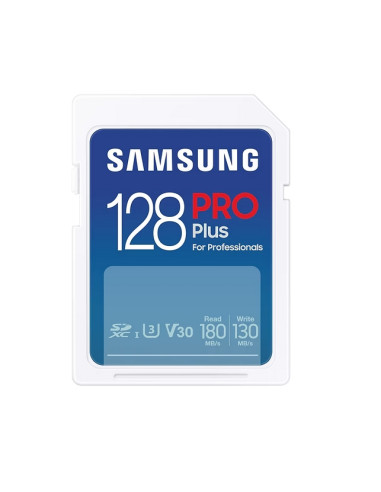 Samsung 128GB SD Card PRO Plus, UHS-I, Read 180MB/s - Write 130MB/s