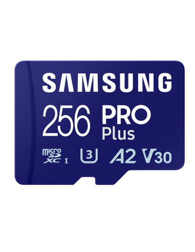 Samsung 256GB micro SD Card PRO Plus with Adapter, UHS-I, Read 180MB/s - Write 130MB/s