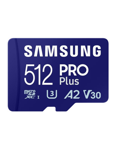 Samsung 512GB micro SD Card PRO Plus with Adapter, UHS-I, Read 180MB/s - Write 130MB/s