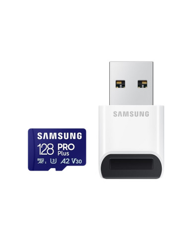 Samsung 128GB micro SD Card PRO Plus with USB Reader, UHS-I, Read 180MB/s - Write 130MB/s