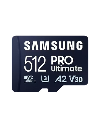 Samsung 512GB micro SD Card PRO Ultimate with Adapter , UHS-I, Read 200MB/s - Write 130MB/s, U3, V30, A2