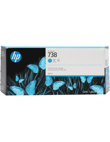 HP 738 300-ml Cyan DesignJet Ink Cartridge