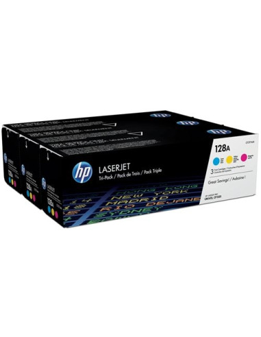 HP 128A CYM Tri-Pack LaserJet Toner Cartridge