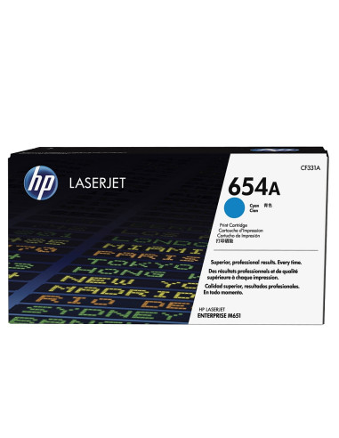 HP 654A Cyan Original LaserJet Toner Cartridge