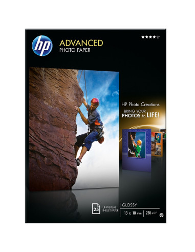 HP Advanced Glossy Photo Paper-25 sht/13 x 18 cm borderless