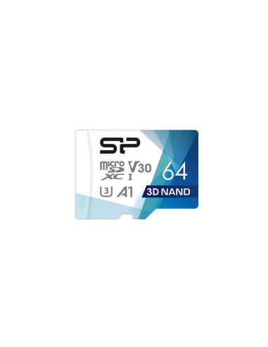 Карта памет Silicon Power Superior Pro, 64GB, microSDXC, Class 10, SD Adapter