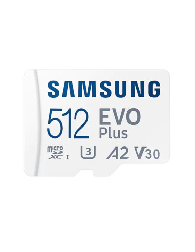 Samsung 512GB micro SD Card EVO Plus with Adapter, Class10, Transfer Speed up to 130MB/s