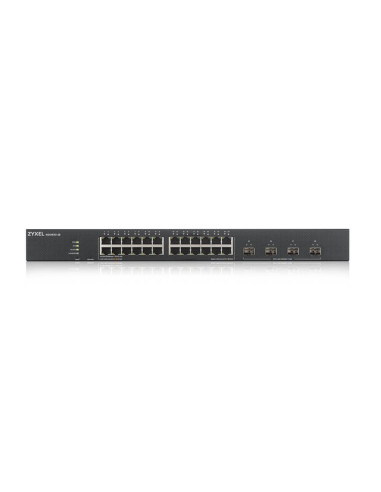 ZyXEL XGS1935-28, 28 Port Smart Managed Switch, 24x Gigabit Copper and 4x 10G SFP+, hybrid mode, standalone or NebulaFlex Clo