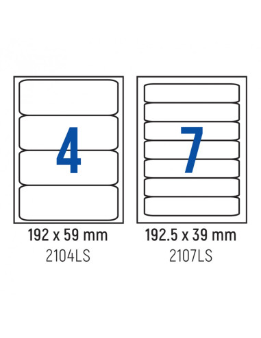 Етикети лепящи 4 бр., класьор 192.0x59.0 мм, 100 л., A4