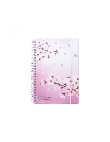 Тетрадка A5 PPL Cherry Blossom спир., 80 л.ред, 80 г/м2 ivory с ластик