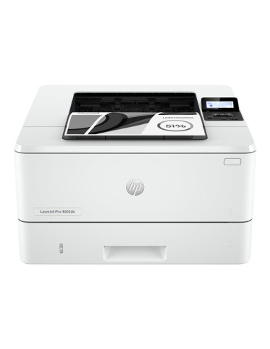 HP LaserJet Pro 4002dn Printer Mono B/W Duplex laser A4 4800x600dpi 40ppm capacity: 350 sheets USB 2.0 Gigabit LAN