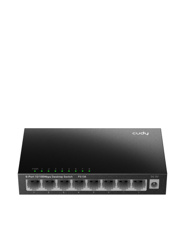 Суич Cudy FS108, 8-портов 10/100 Mbps RJ 45, Метален корпус, Черен