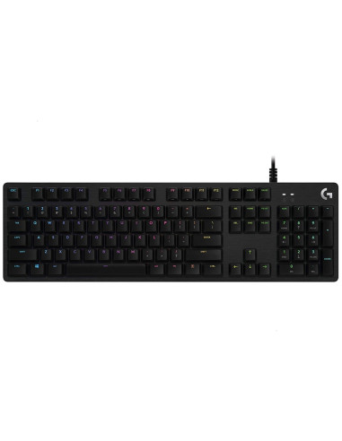 Logitech G512 Keyboard, GX Blue Clicky, Lightsync RGB, USB Passthrough Data/Power, Alumium Alloy, Game Mode, Black Carbon