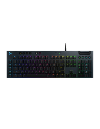 Logitech G815 Keyboard, GL Linear Low Profile, Lightsync RGB, 5 Marco G-Keys, 3 On-Board Profiles, Game Mode, USB Passthrough