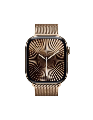 Apple Watch S10 Cellular 42mm Gold Titanium Case with Gold Milanese Loop