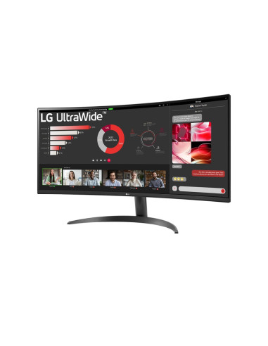 LG 34WR50QK-B, 34" UltraWide Curved, AG, VA, 5ms, 1ms MBR, 3000:1, 300 cd/m2, 21:9, WQHD 3440x1440, HDR 10, sRGB 99-, FreeSyn