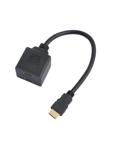 Конвертор (сплитер) ESTILLO, HDMI мъжко - 2 x HDMI женско, Черен