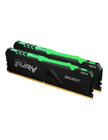 Памет Kingston FURY Beast Black RGB 16GB(2x8GB) DDR4 PC4-24000 3000MHz CL15 KF430C15BBAK2/16