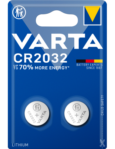 Бутонна батерия литиева GP CR2032 3V  2 бр. в блистер VARTA /цена за 2 бр./