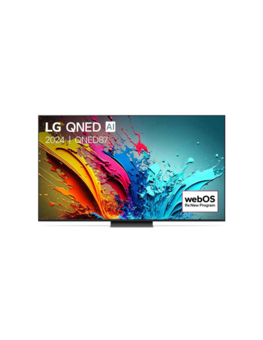 LG 65QNED87T3B, 65" 4K QNED HDR Smart TV, 100Hz,  3840x2160, DVB-T2/C/S2, a8 AI Processor 4K, HDR 10 PRO, webOS 24 ThinQ,  Fr