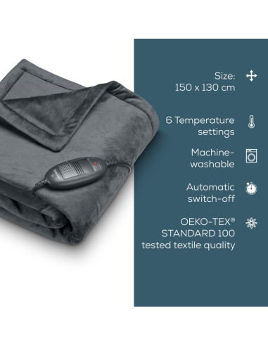 Beurer HD 74 Cosy Taupe Heated Overblanket, LE 2024