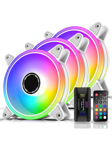 Комплект вентилатори EZDIY-FAB Moonlight White RGB PWM 120mm - 3 Pack