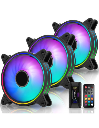 Комплект вентилатори EZDIY-FAB Moonlight Black RGB PWM 120mm - 3 Pack