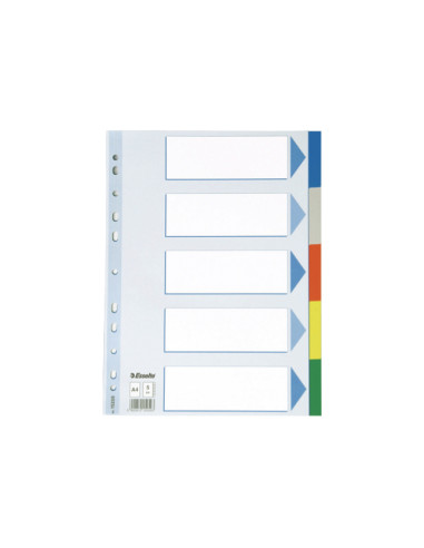 Разделител плaстик с 5 цветни теми Esselte A4
