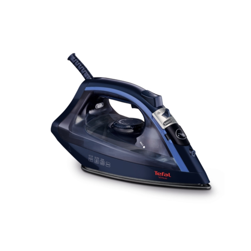 Tefal FV1713E0, Virtuo dress blue, 2000W - 0 - 24 g/min - 0 - 90g/min - Manual setting - Non stick soleplate - Ergonimic stea