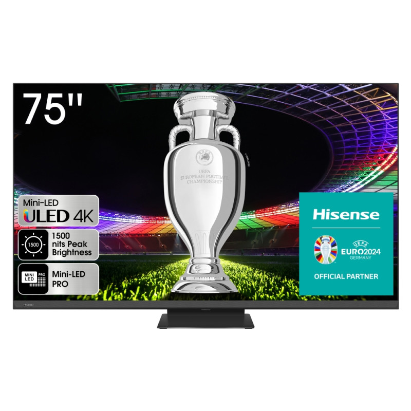 Hisense 75" U8KQ, 4K Ultra HD 3840x2160, ULED Pro, FALD, Quantum Dot, 144Hz, IPS, HDR 10+, HLG, Dolby Vision IQ, Dolby Atmos,