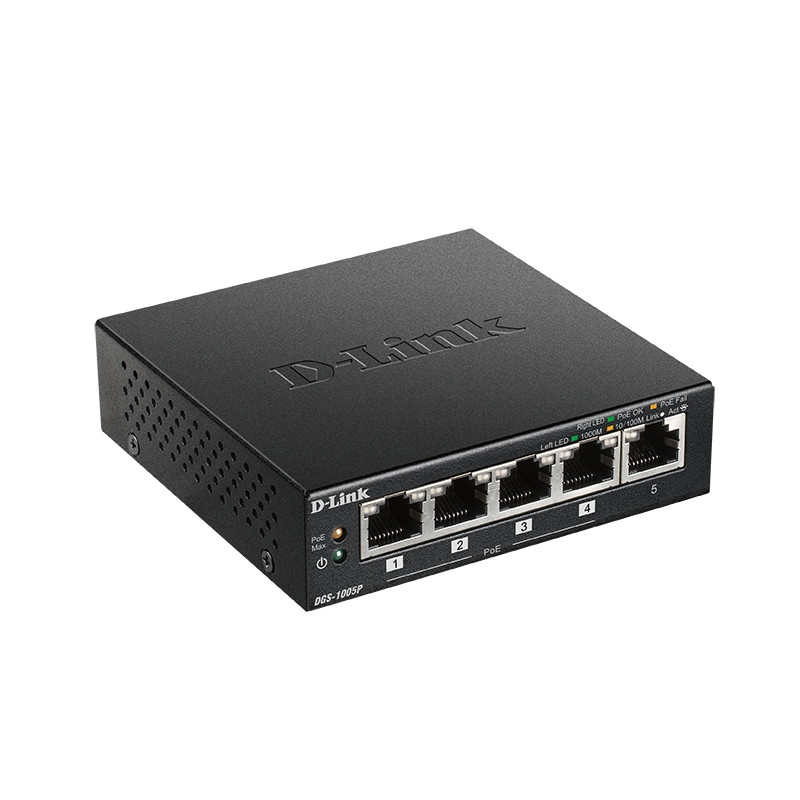 D-Link 5-Port Desktop Gigabit PoE+ Switch